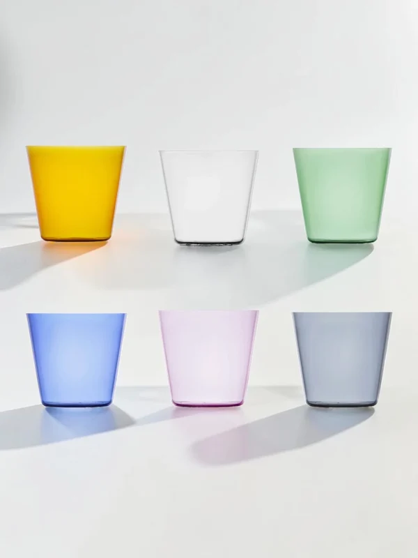 High Rise Tumbler Set, Stackable Borosilicate Drinking Glasses, 6-Piece Set