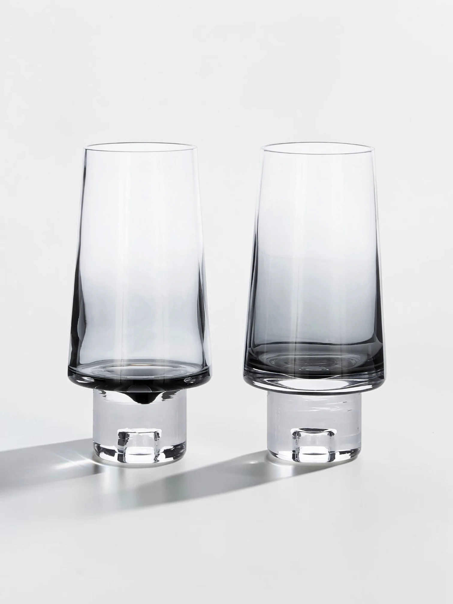 Tank High Ball Glasses, Clear Glass Drinkware, Set of 2 - Image 3