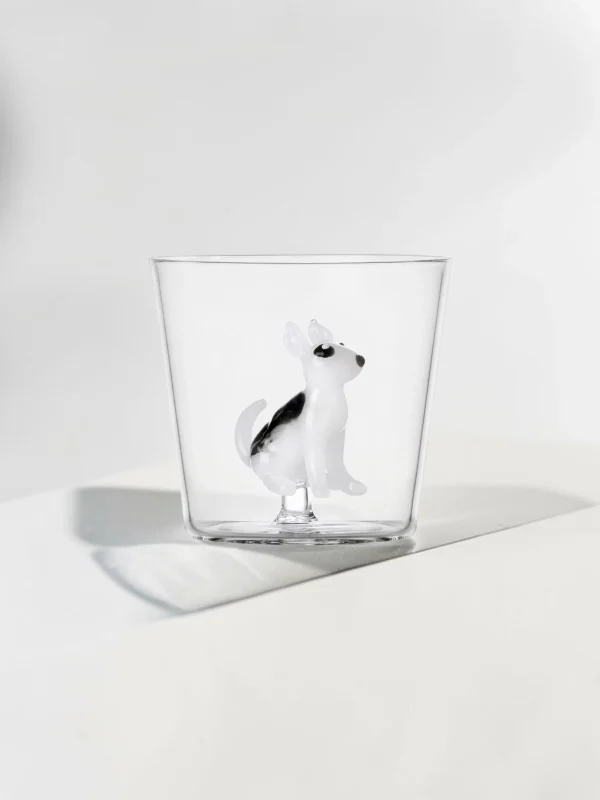 Dogs Tumbler Set, Borosilicate Glass, 2-Piece Dog Figurine Drinkware