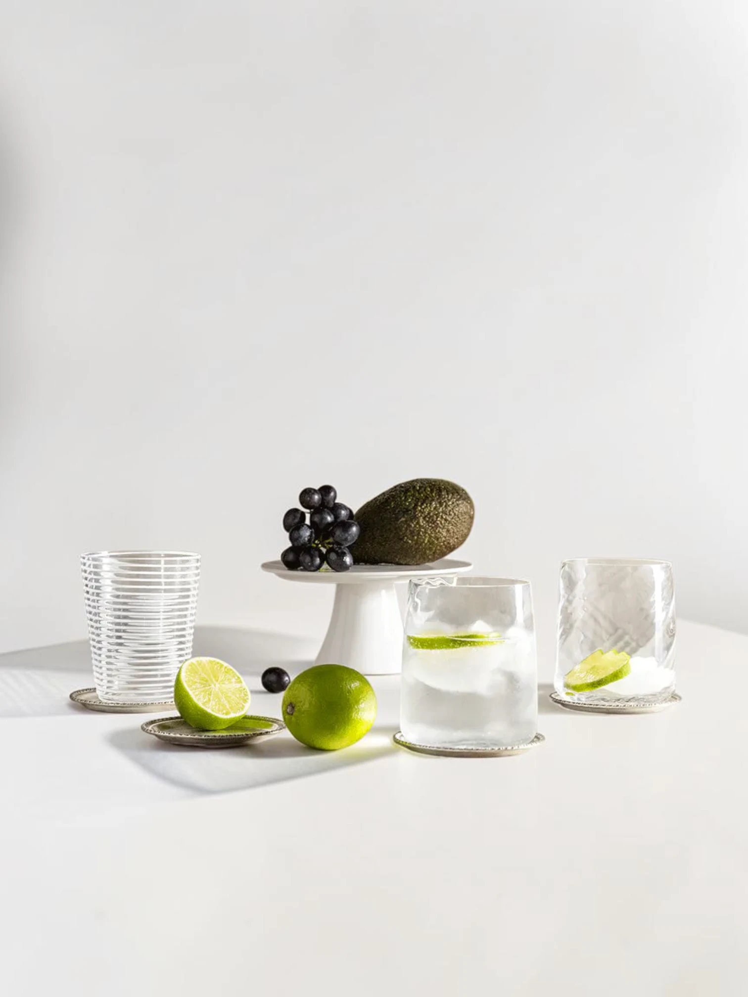 Madras Texture Tumbler, Heavy Base Glassware Set, Various Colors - Image 9