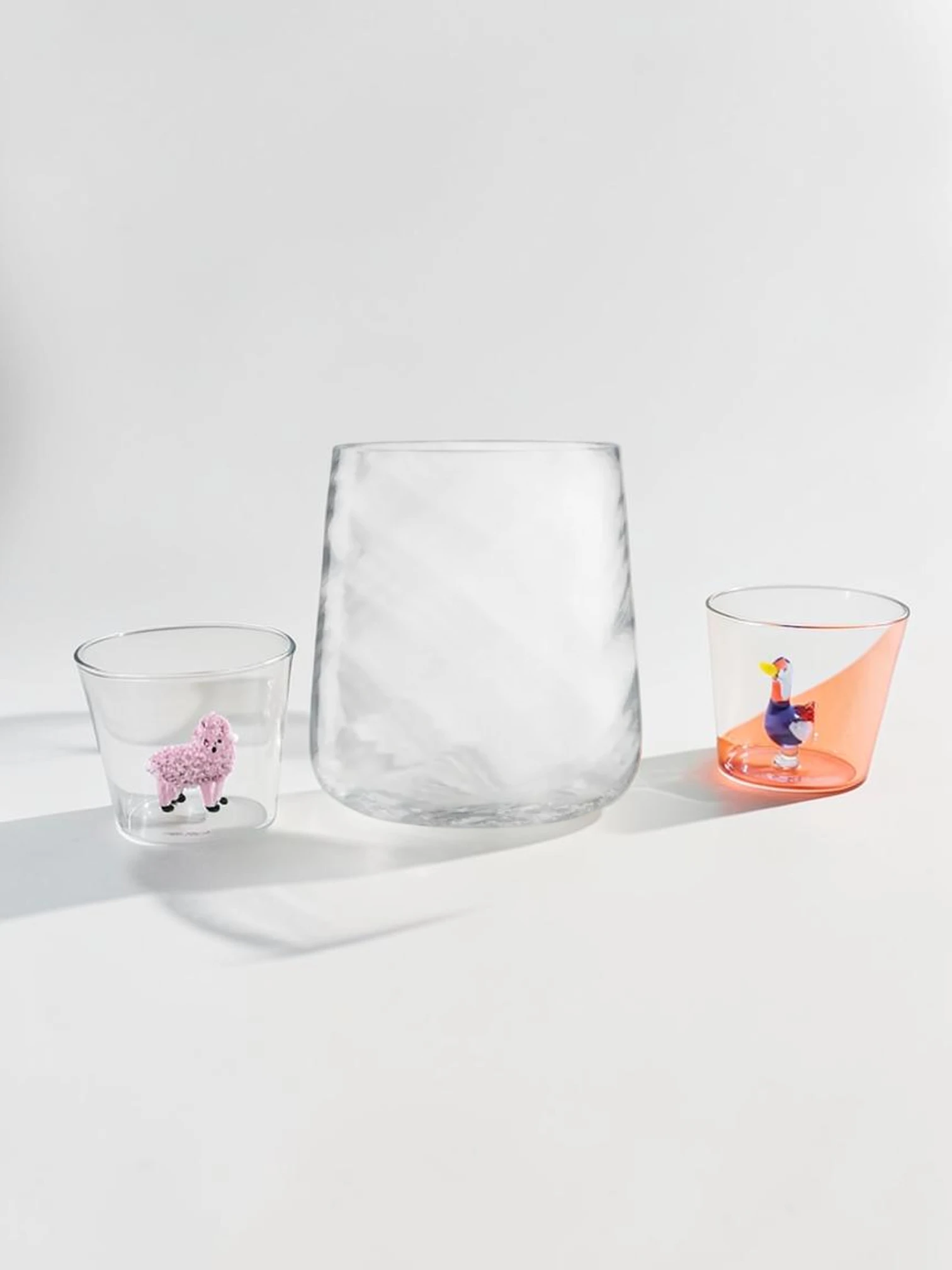 Madras Texture Tumbler, Heavy Base Glassware Set, Various Colors - Image 3