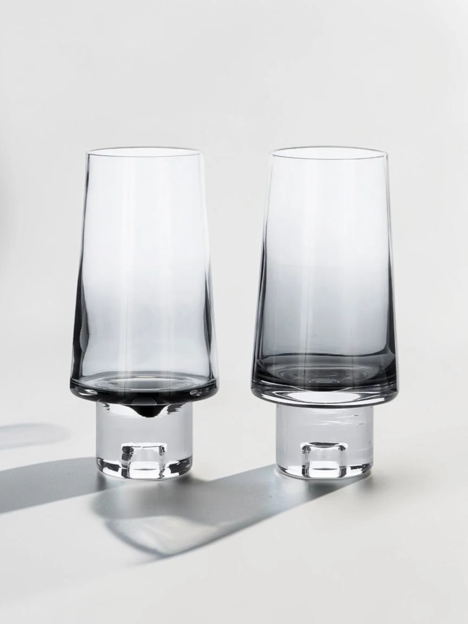 Tank High Ball Glasses, Clear Glass Drinkware, Set of 2 - Image 12