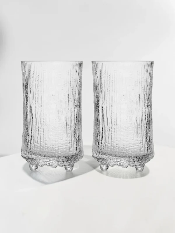 Ultima Thule Beer Glass Set, Textured Glass Drinkware, 2-Piece Collection