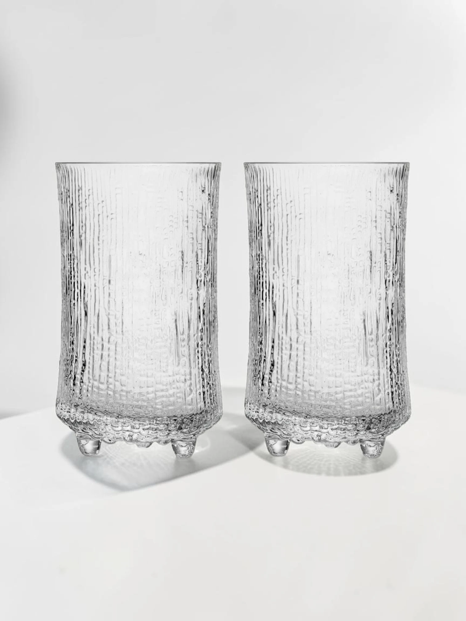 Ultima Thule Beer Glass Set, Textured Glass Drinkware, 2-Piece Collection