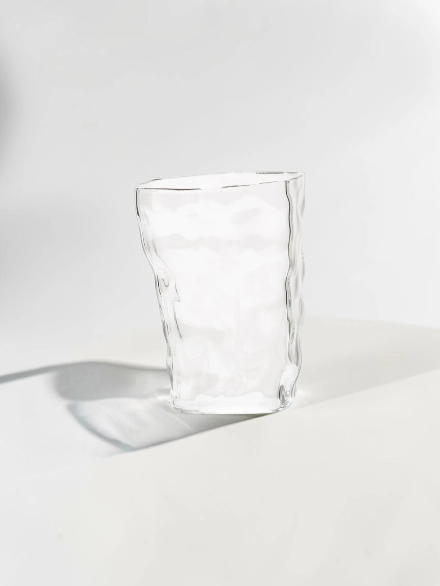 Distorted Pattern Water Glass Set, Eclectic Glassware, 2-Piece Collection - Image 8