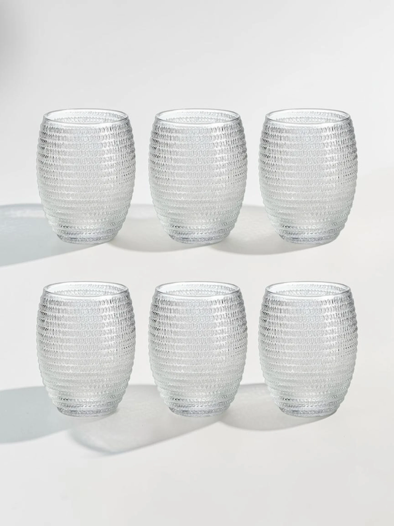 Helix Tumbler Set, Optic Design Glassware, 6-Piece Collection - Image 3