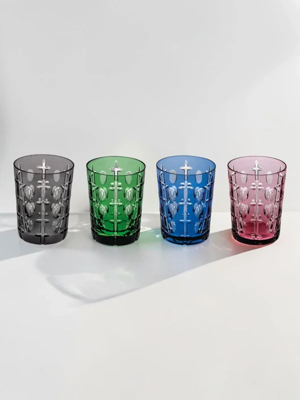 R??ve De Cristal Tumbler Set, Colored Crystal Drinkware, 4-Piece Set