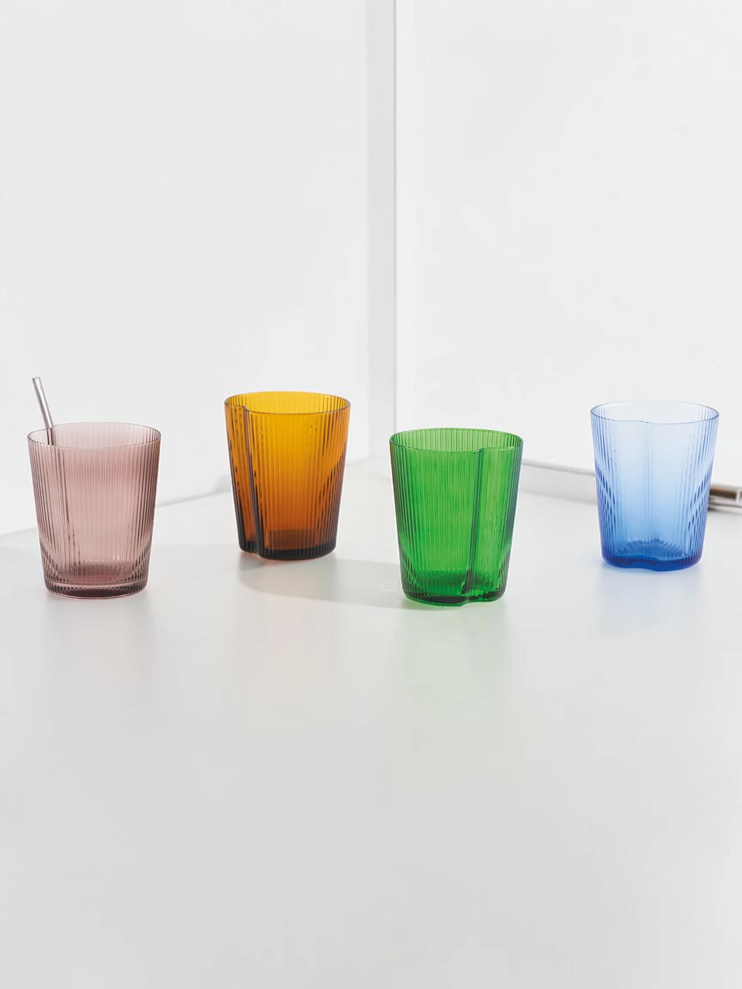 Handy Tumbler Set, Mass-Colored Glassware, 6-Piece Stackable Set - Image 12