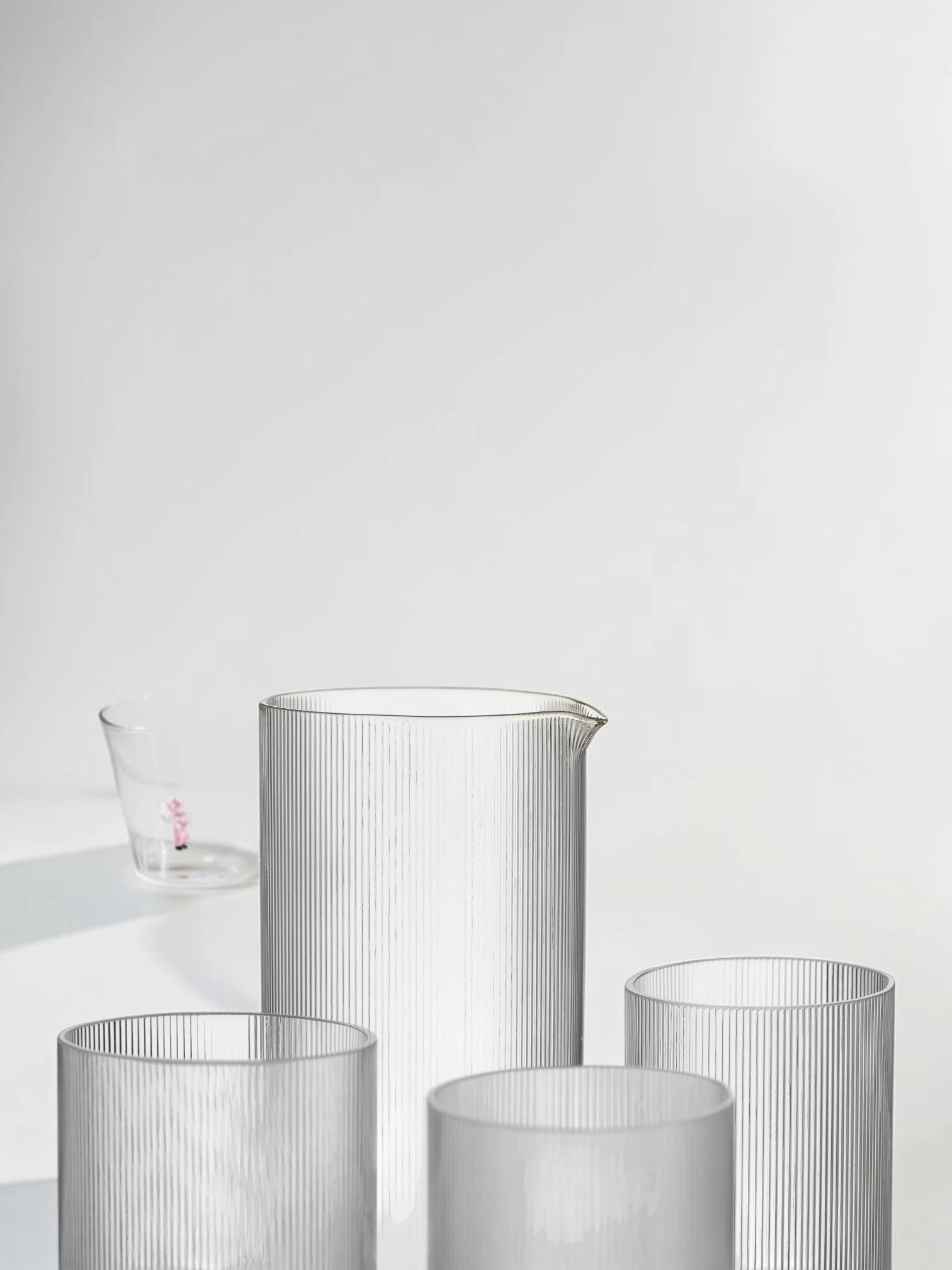 Circle Tumbler Glass Set, Crystal Drinking Glasses, Clear 2-Piece - Image 3