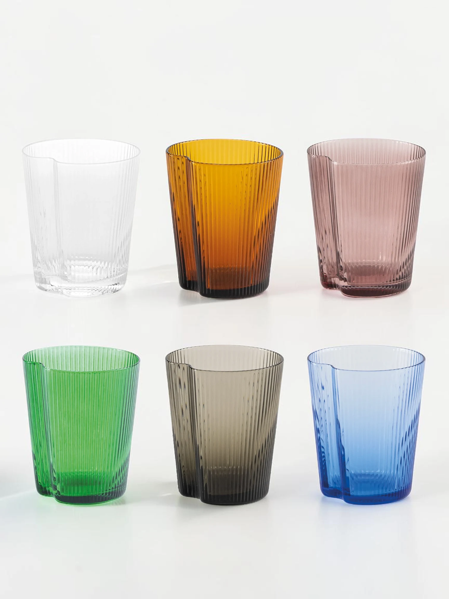 Handy Tumbler Set, Mass-Colored Glassware, 6-Piece Stackable Set - Image 4