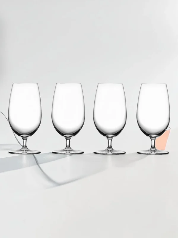 Vintage Pub Style Beer Glass Set, Lead-Free Crystal, 16oz 4-Piece