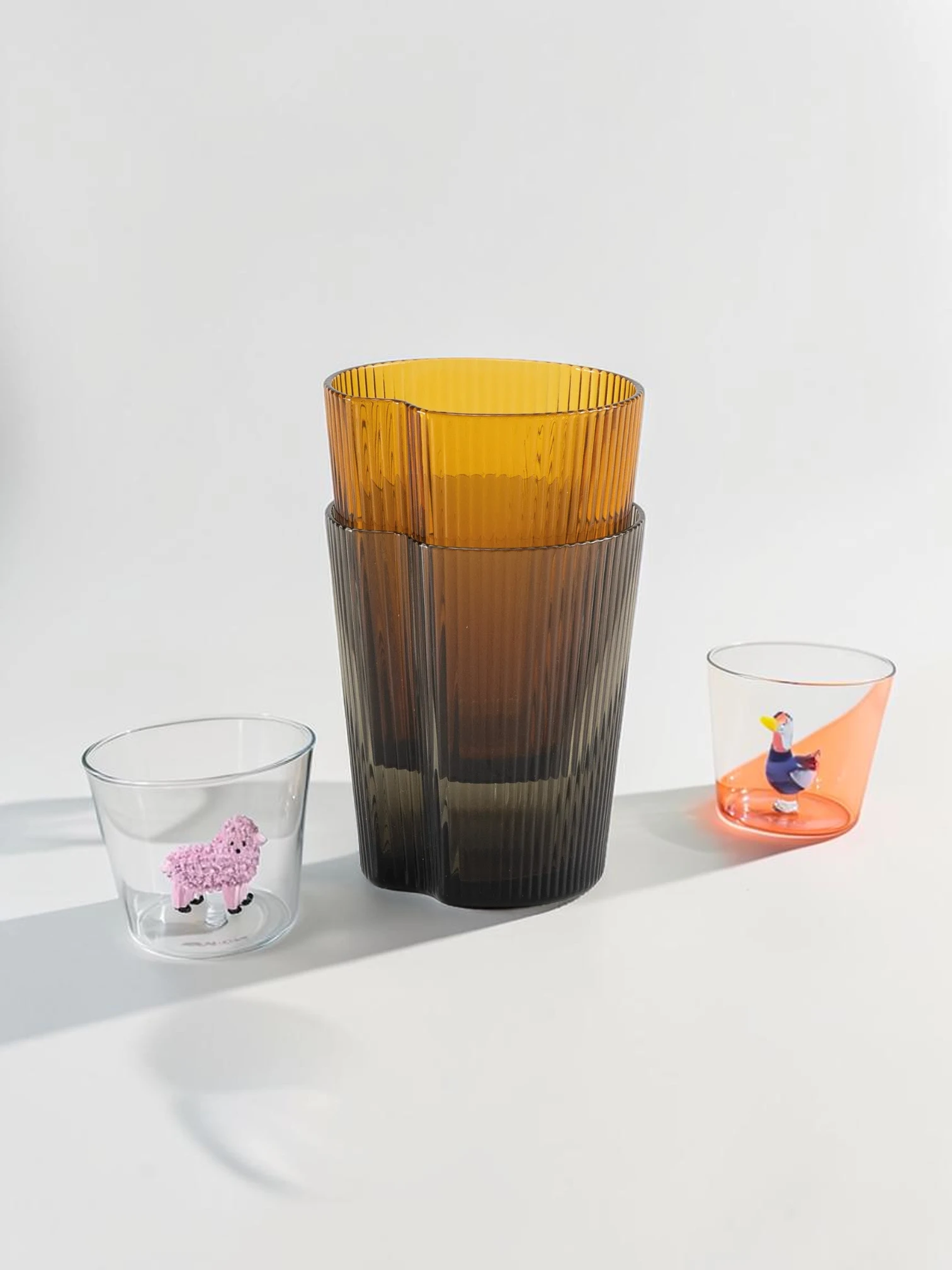 Handy Tumbler Set, Mass-Colored Glassware, 6-Piece Stackable Set - Image 11
