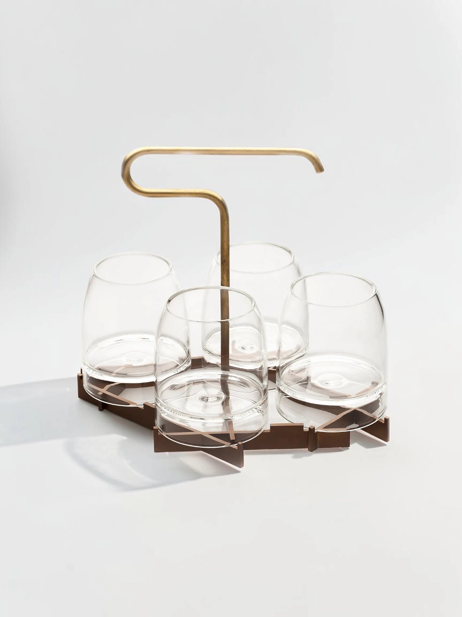 Presenter Set Whiskey Glassware with Serving Tray, Borosilicate Glass