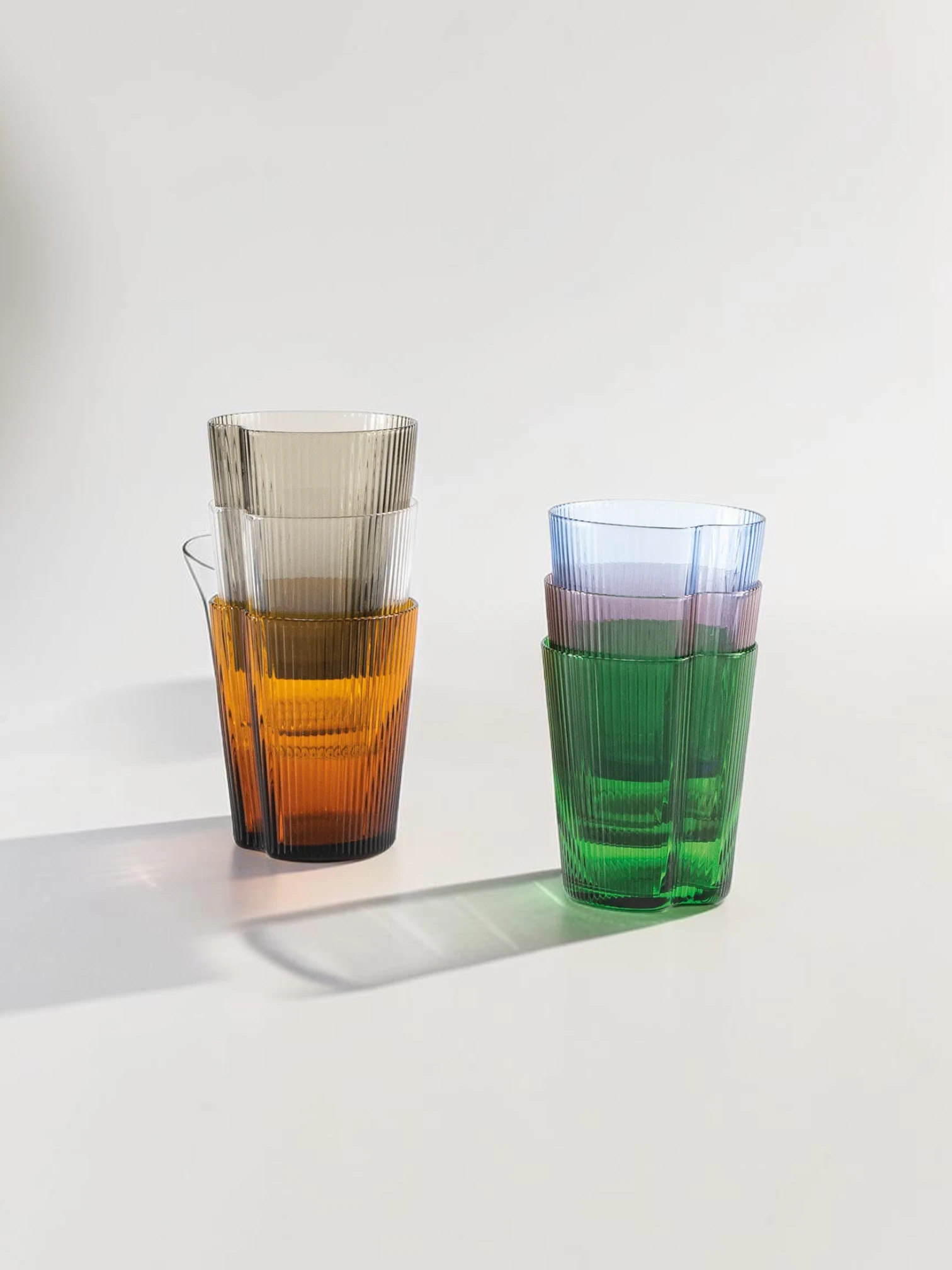 Handy Tumbler Set, Mass-Colored Glassware, 6-Piece Stackable Set - Image 10
