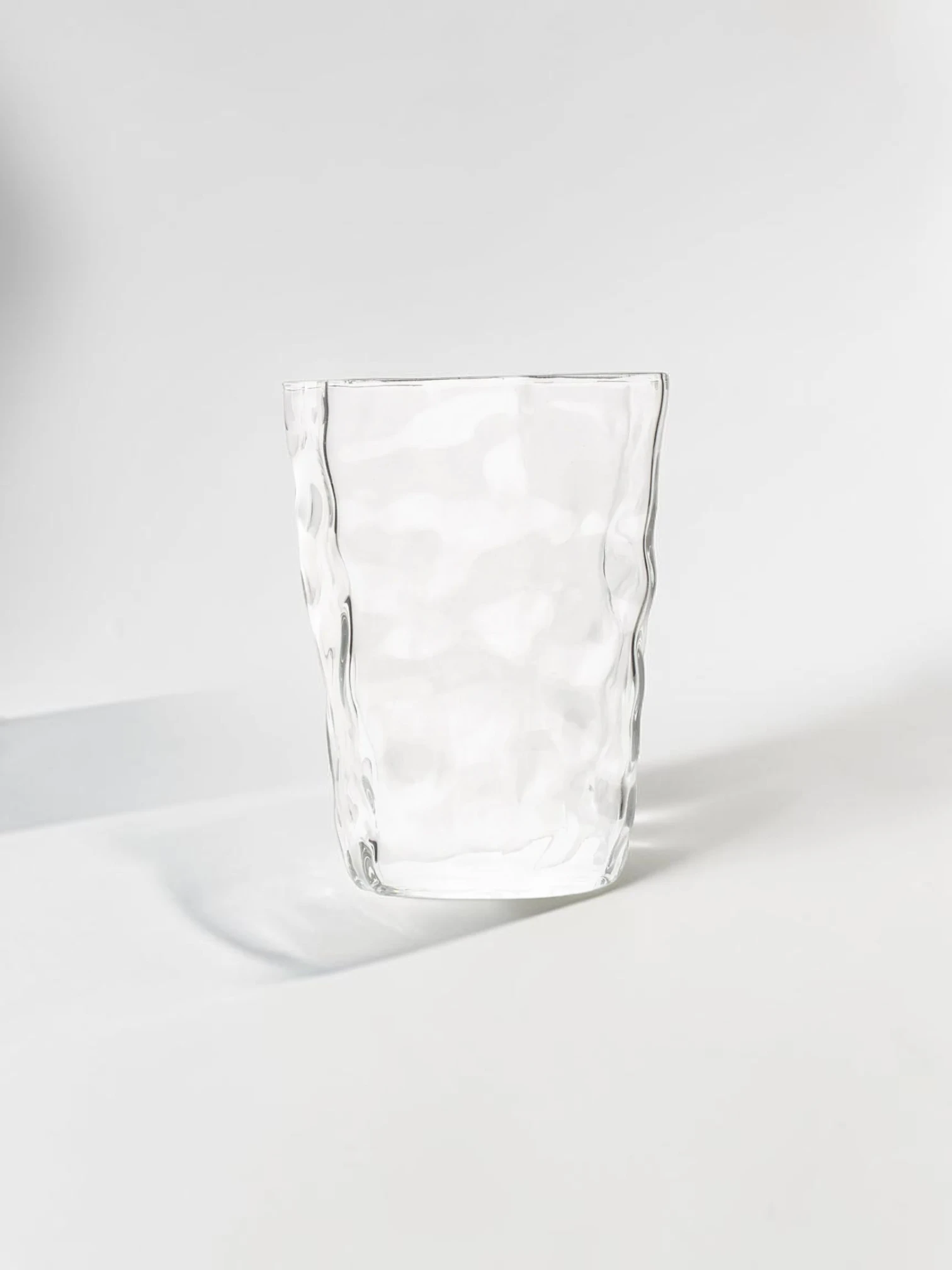 Distorted Pattern Water Glass Set, Eclectic Glassware, 2-Piece Collection - Image 7