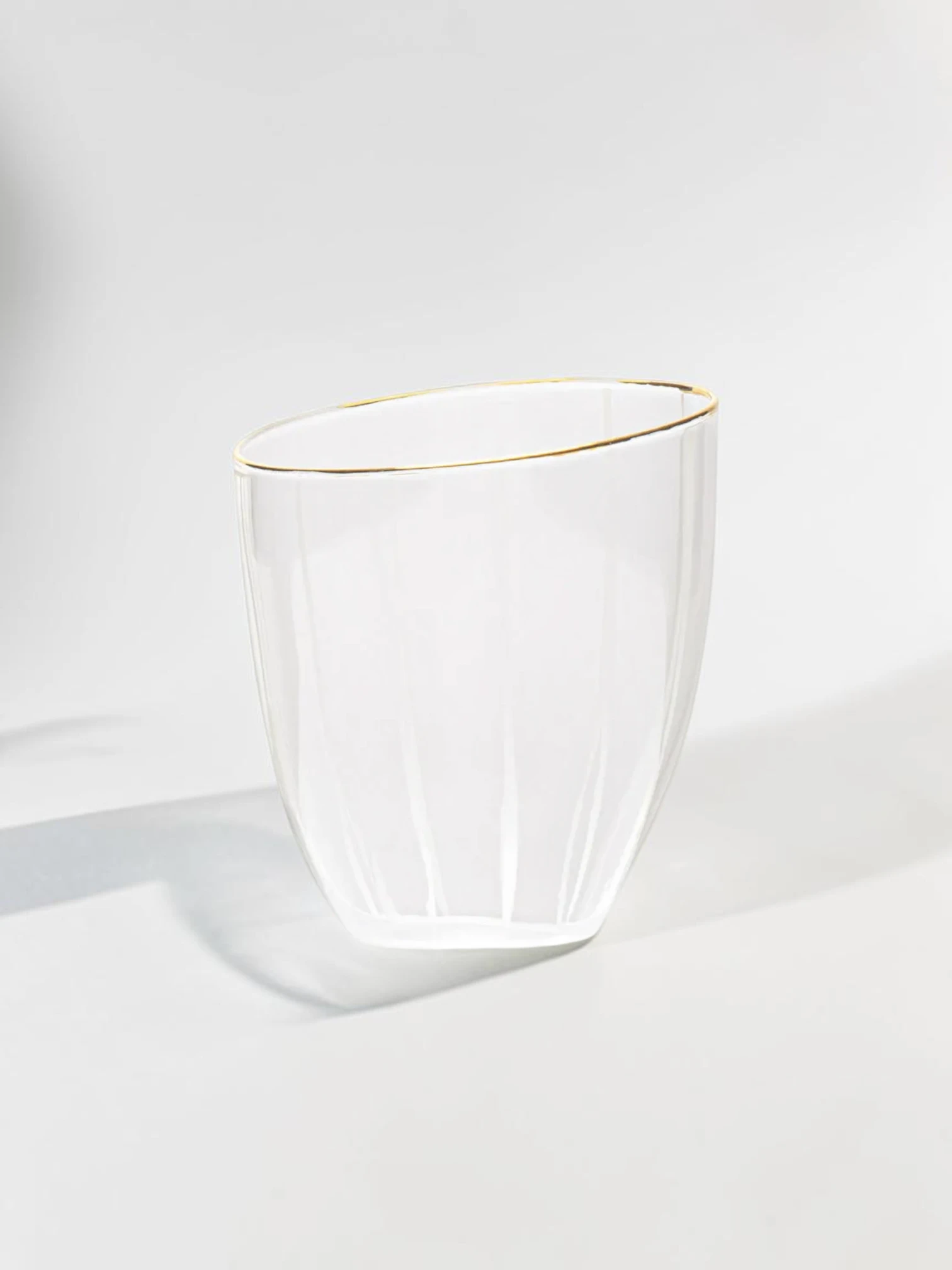 Distorted Pattern Water Glass Set, Eclectic Glassware, 2-Piece Collection - Image 3