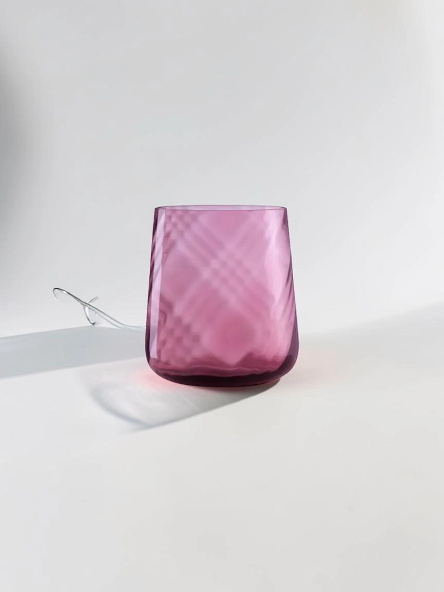Madras Texture Tumbler, Heavy Base Glassware Set, Various Colors - Image 7