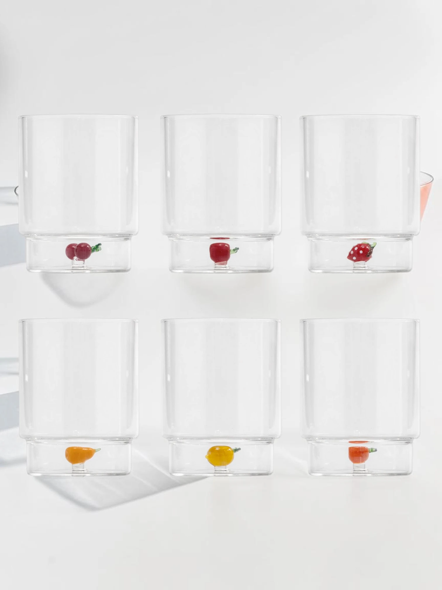 Teca Frutta Tumbler Set, Double-Walled Borosilicate Glass, 6-Piece - Image 3