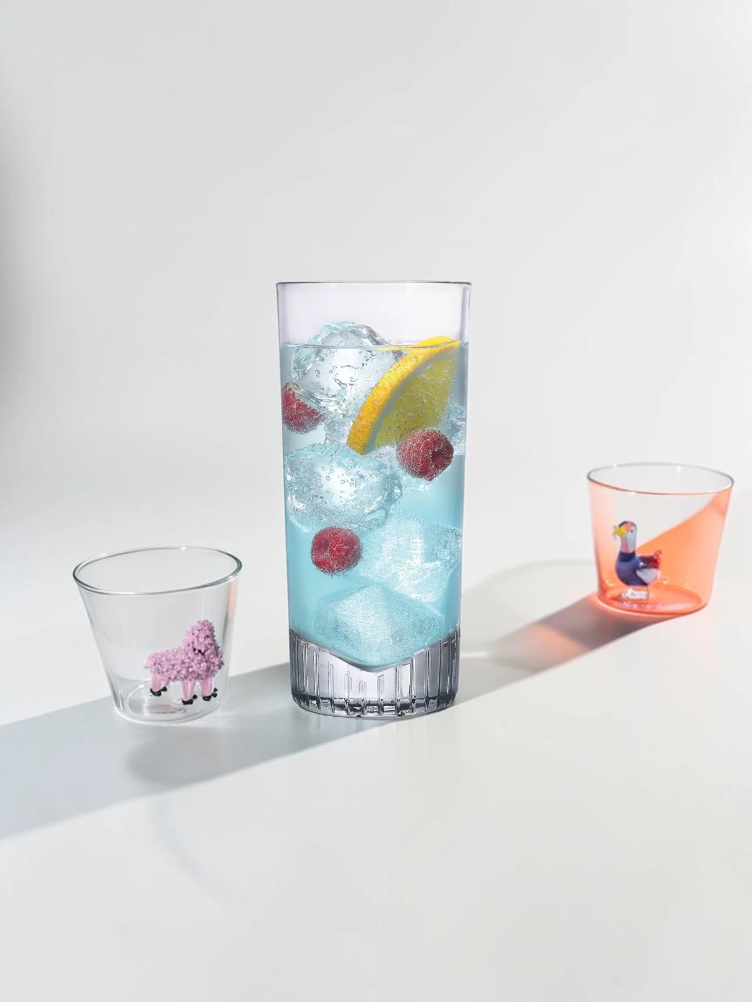 Caldera Highball Glass Set, Lead-Free Crystal, 4-Piece Vertical Cut Design - Image 4