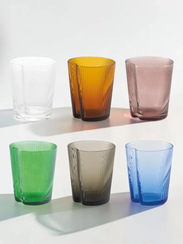Handy Tumbler Set, Mass-Colored Glassware, 6-Piece Stackable Set