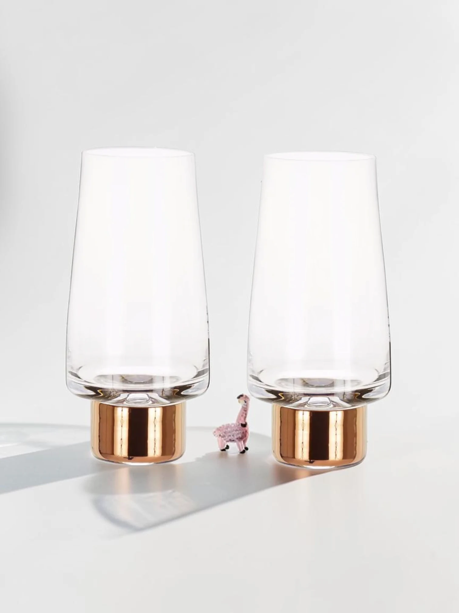 Tank High Ball Glasses, Clear Glass Drinkware, Set of 2 - Image 5