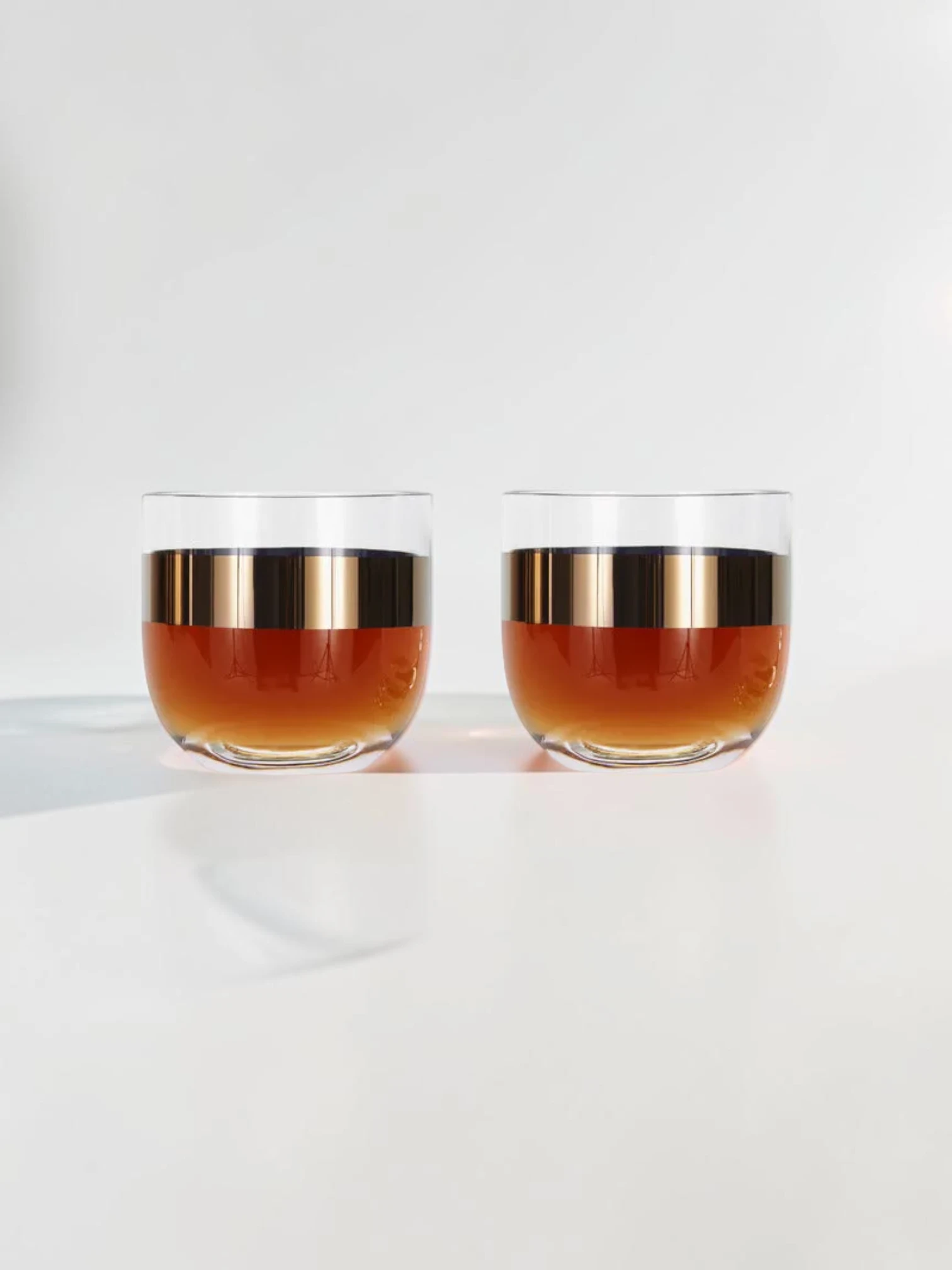 Whiskey Decanter and Glassware Set, Glass with Copper Detailing, 5-Piece - Image 4