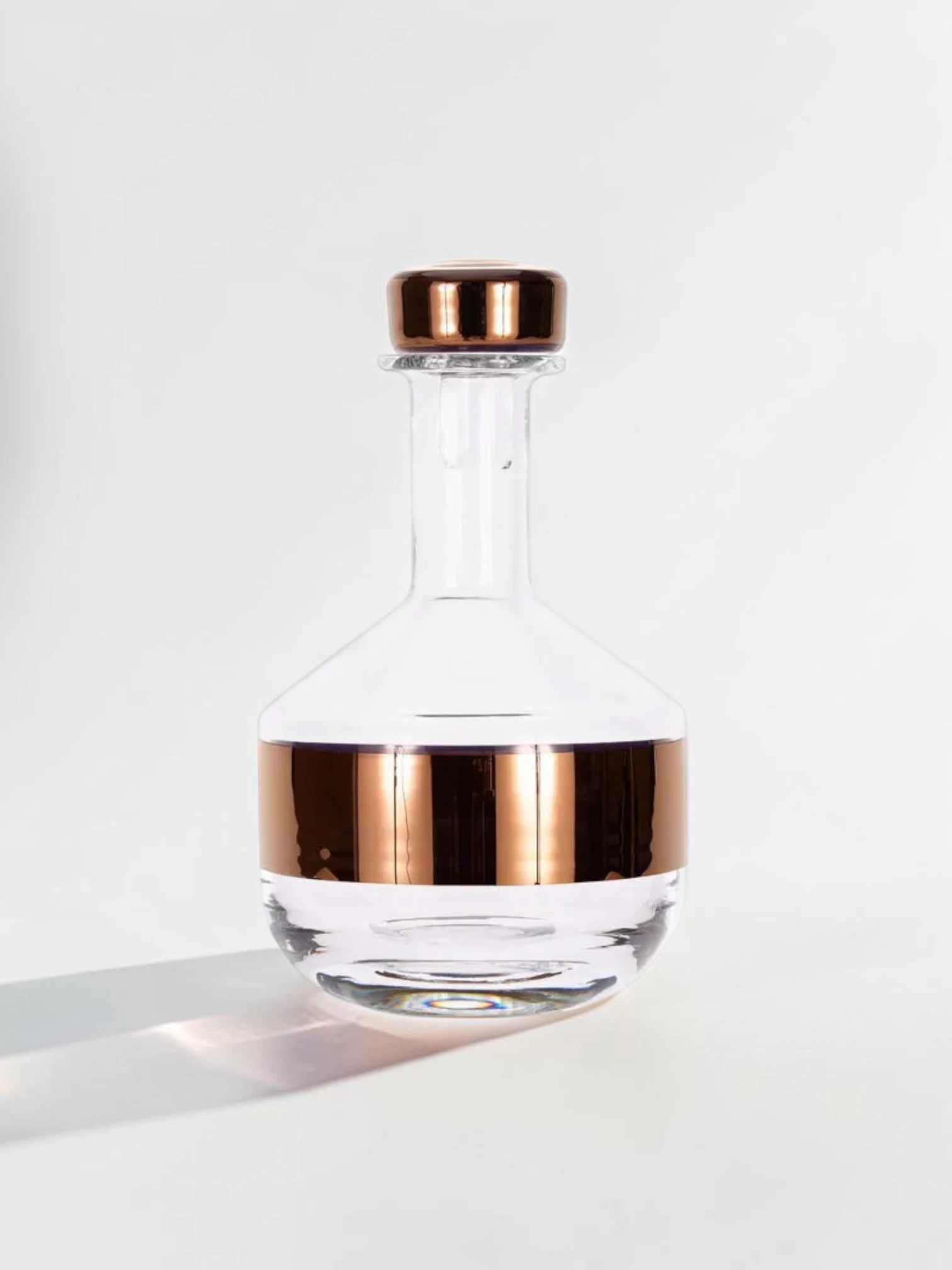 Whiskey Decanter and Glassware Set, Glass with Copper Detailing, 5-Piece - Image 5