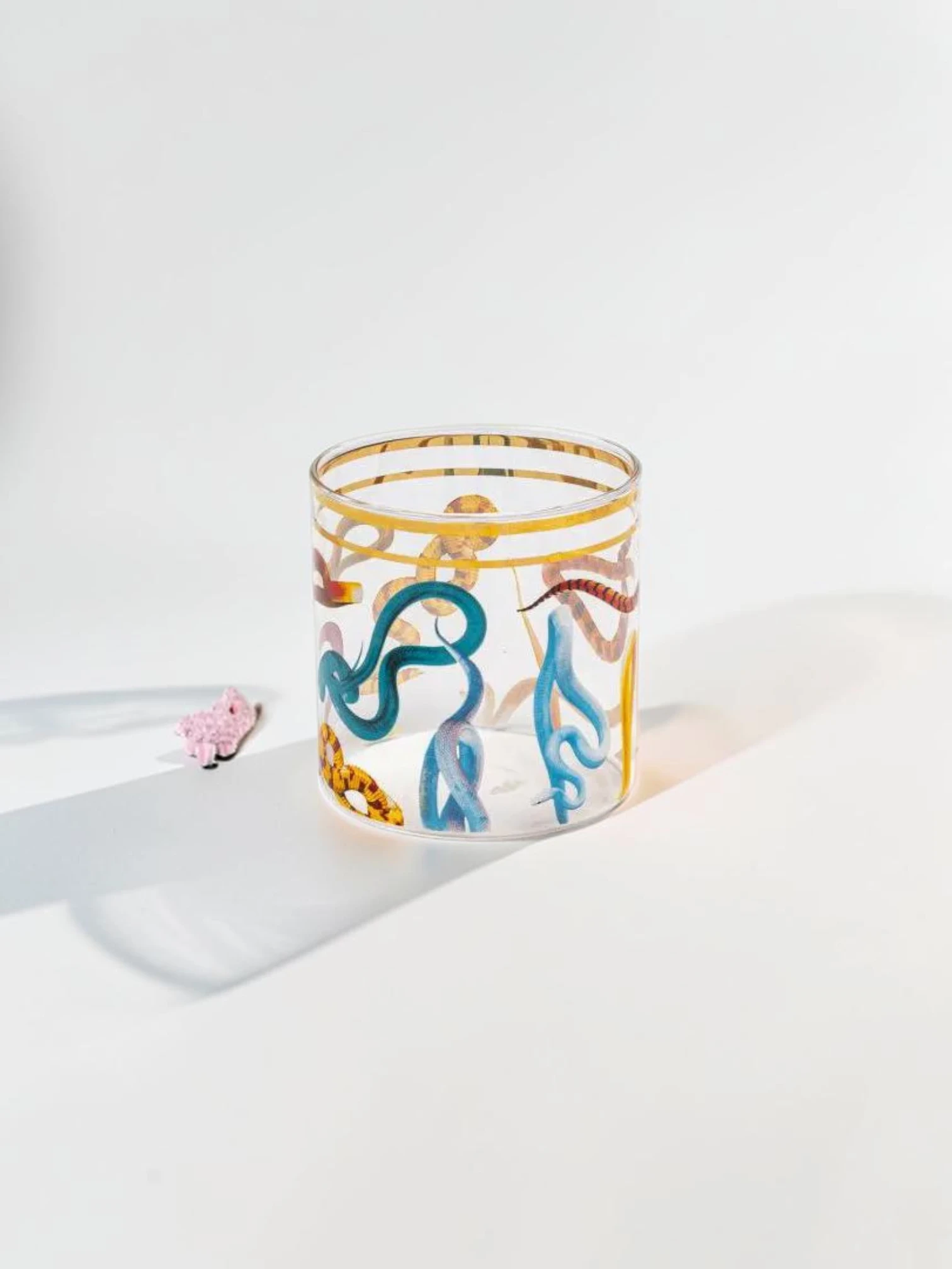 Eclectic Gold-Rimmed Retro Cocktail Glassware, Set of 2 - Image 4