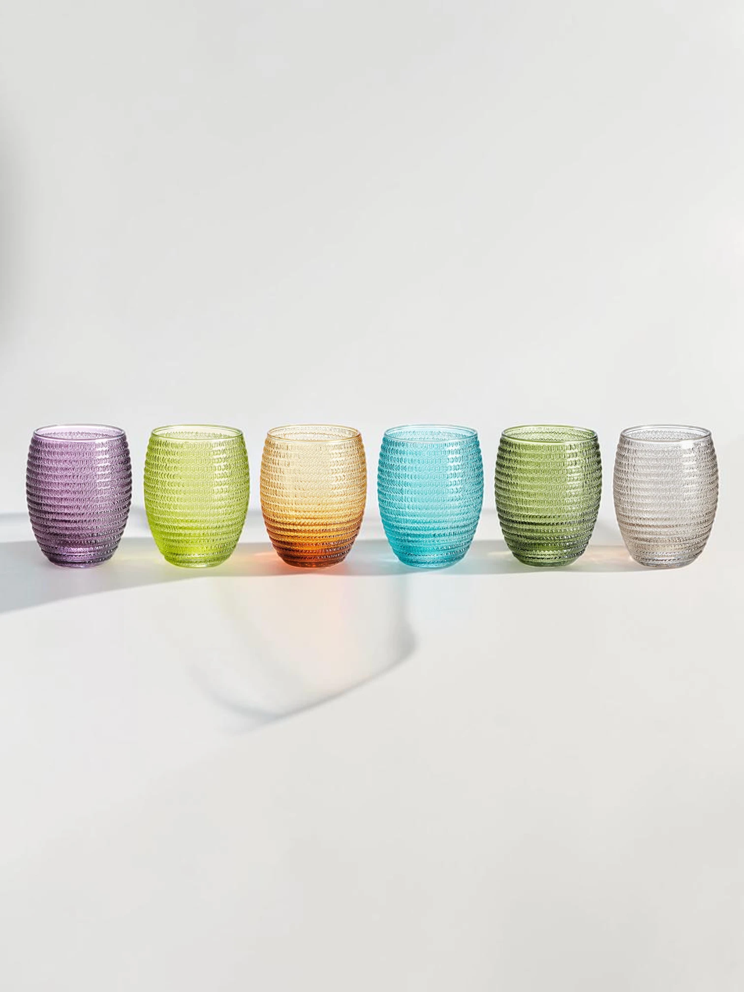 Helix Tumbler Set, Optic Design Glassware, 6-Piece Collection - Image 4