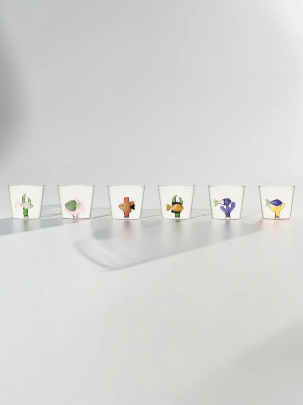 Marine Garden Seaweed Tumbler Set, Glass Drinkware, 6-Piece Collection